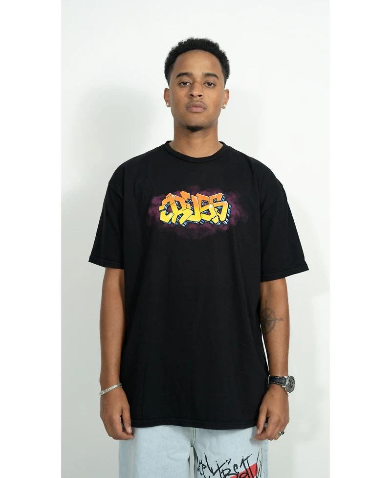 Cross Colours Men's New York Orange Graffiti T- shirt
