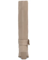 Lucky Brand Women's Risvin Bow Whipstich Tall Knee High Heel Boots