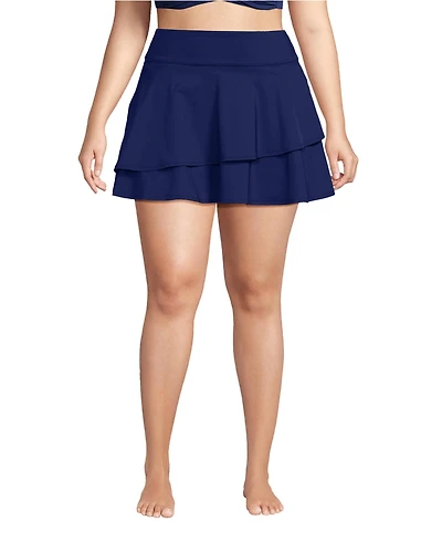 Lands' End Plus High Waisted Tulip Hem Swim Skort