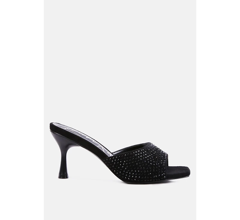 imprint heat set diamante slip on sandals