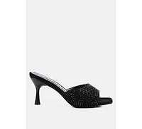 imprint heat set diamante slip on sandals