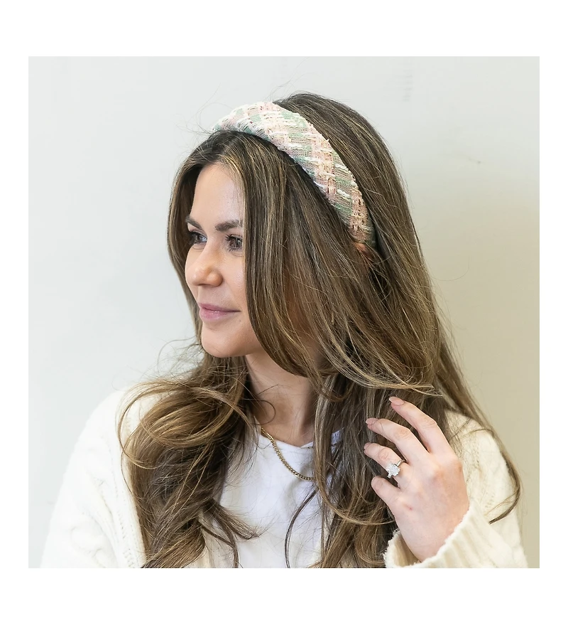 Padded Headband - Pastel Check