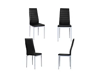 Set of 4 Pvc Leather Dining Chairs with Solid Metal Legs for Kitchen or Room