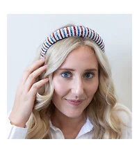 Women s Traditional Beaded Headband - Red + Blue