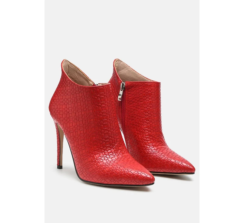 Rag & Co Lolita Woven Texture Stiletto Boot Women