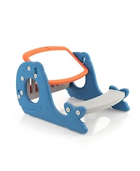 Slickblue Toddler Convertible Activity Table Set Easel with Erasable Whiteboard-Blue