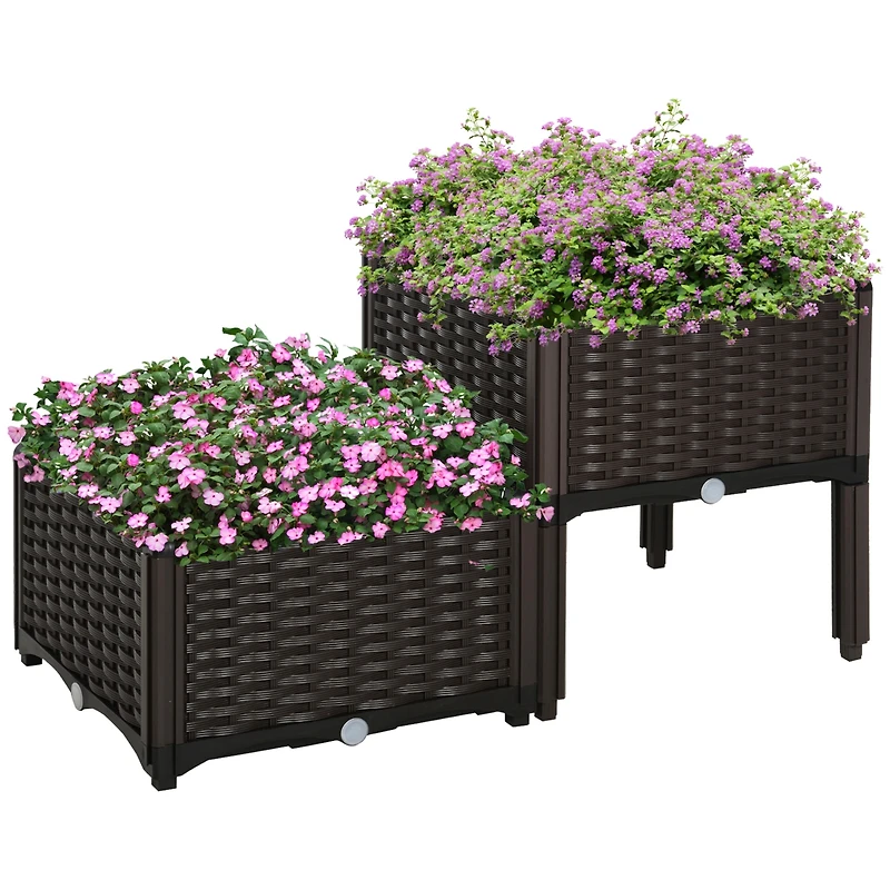 Versatile Modular Plastic Planters Customizable, Durable, and Raised