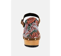 Mural Womens Tapestry Handcrafted Clogs