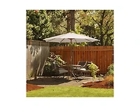 Patio Umbrella with 8 Wooden Ribs and 3 Adjustable Heights