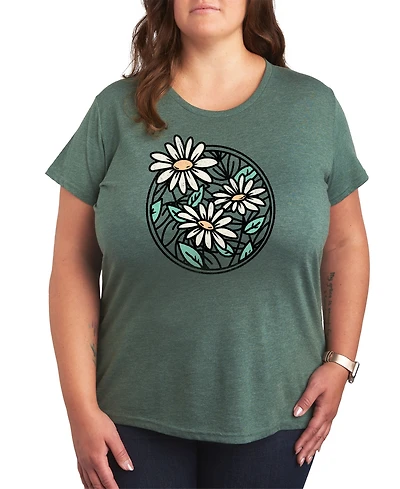 Hybrid Apparel Wildflower Circle Plus Graphic T-Shirt