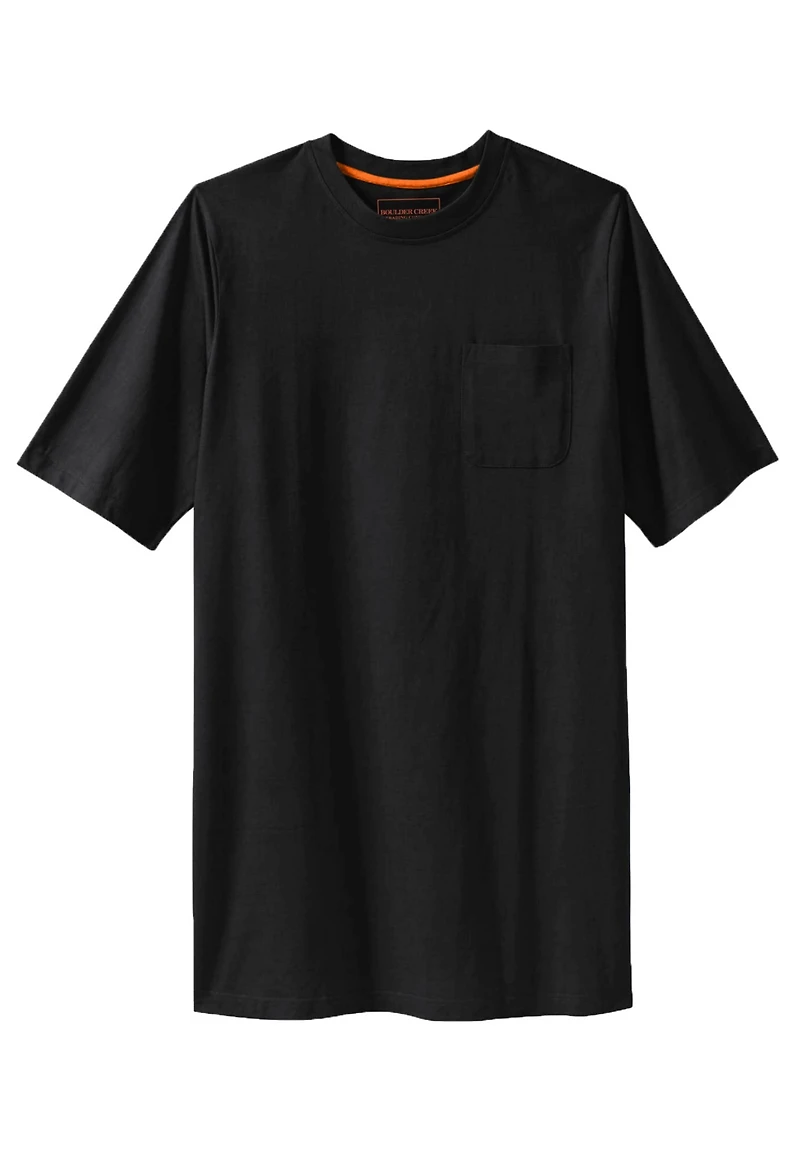 Boulder Creek Big & Tall by KingSize Heavyweight Longer-Length Pocket Crewneck T-Shirt