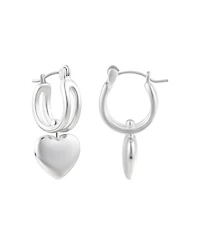 Adornia Silver Heart Huggie Earrings