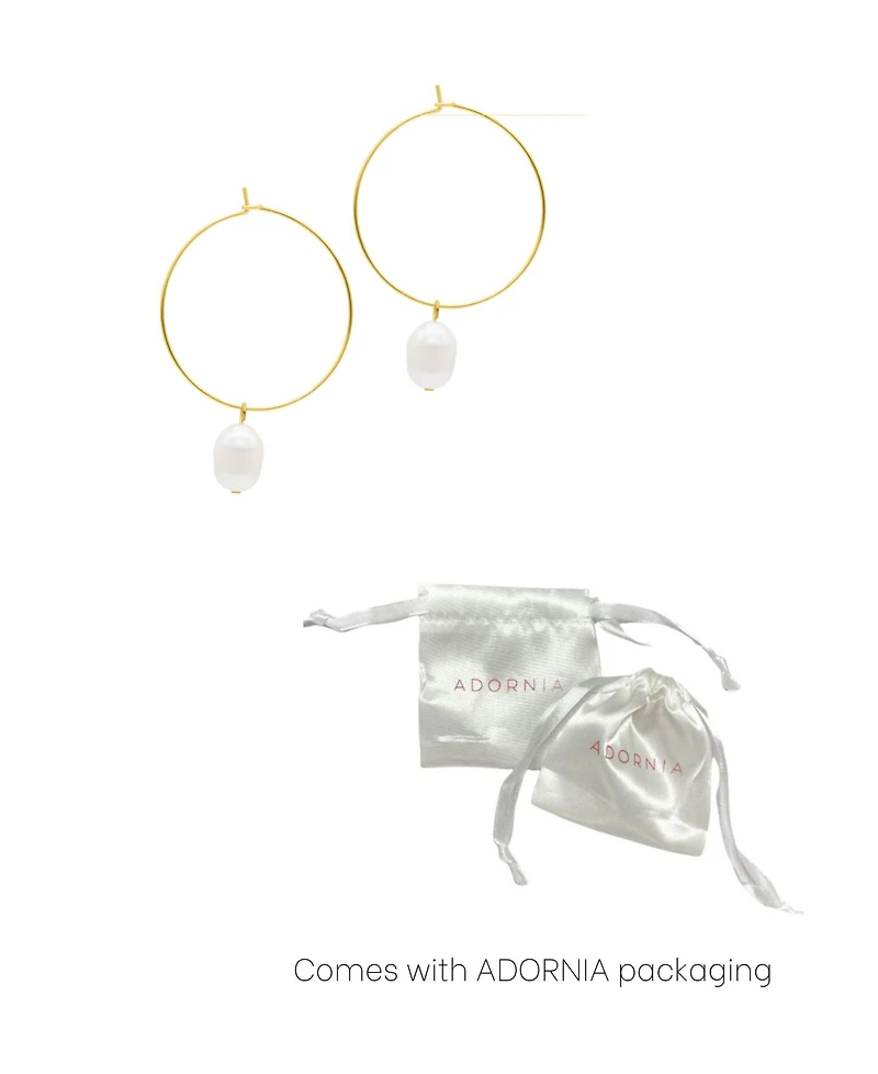 Adornia Gold Freshwater Cultivated Pearl Wire 1.5" Hoop Earrings