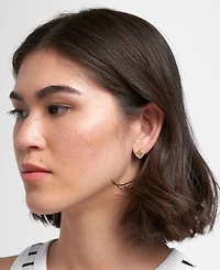 Adornia Gold Crystal Halo Matte Center Clover Earrings