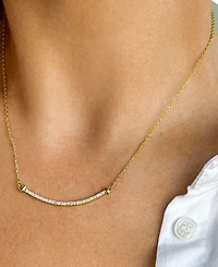 Adornia Gold Curved Bar Necklace