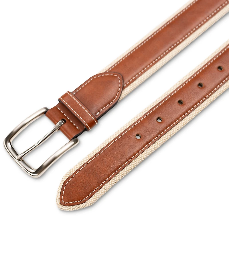 Club Room Men's Canvas Overlay Belt, Created for Macy's