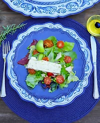 Certified International Blue Indigo Crackle Set of 4 Salad Plate 9", Service For 4