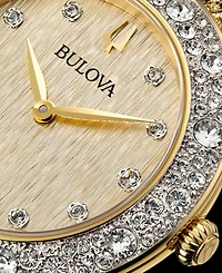 Bulova Women's Crystal Gold-Tone Stainless Steel Mesh Bracelet Watch 32mm
