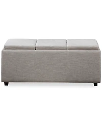 Avalon Fabric Rectangular Storage Ottoman with 3 Trays