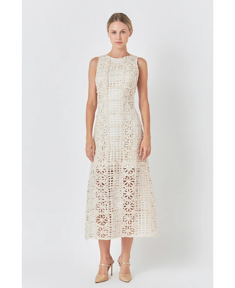 endless rose Women's Textured Sleeveless Maxi Dress