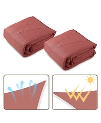 2 Pack 19x13 Ft 97% Uv Block Rectangle Hdpe Sun Shade Sail Canopy Lawn Outdoor