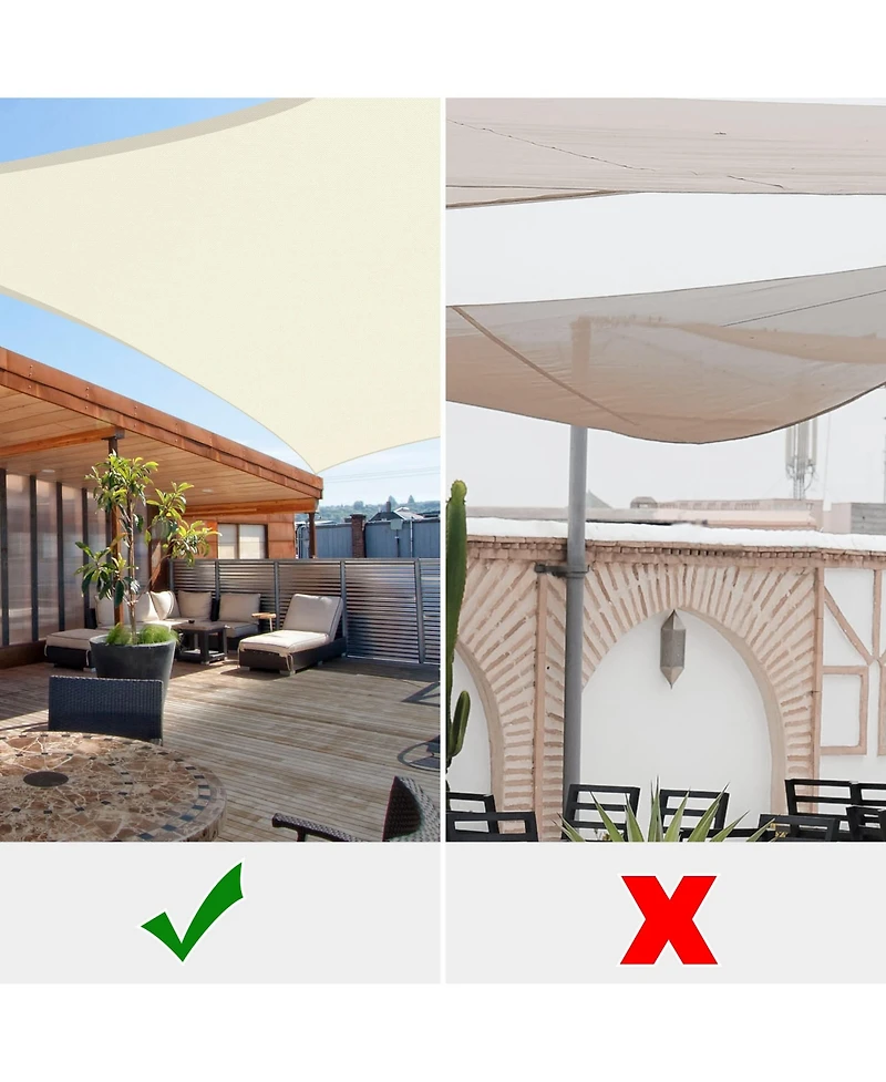 2 Pack 16x16 Ft 97% Uv Block Square Sun Shade Sail Heavy Duty Hdpe Canopy Yard