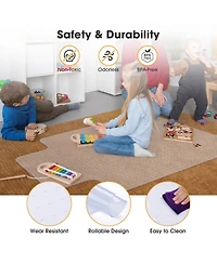 Yescom Clear Office Chair Mat for Low Pile Carpet 48" x 36" Thicken 1/8" with Lip 2PCS Plastic Floor Protector Home Studio