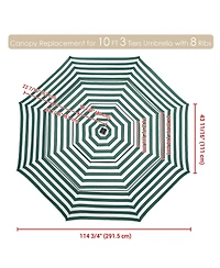 3-Tier Patio Umbrella Replacement Canopy Market Table Top Market Pool