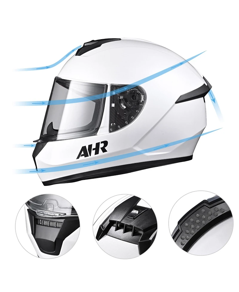 Ahr Run-F3 Full Face Motorcycle Helmet Dot Approved Street Bike Motocross Xxl