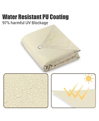 16x16 Ft 97% Uv Block Square Sun Shade Sail Top Canopy Outdoor Patio Pool Deck