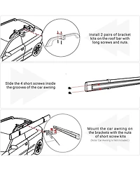 Universal Mounting Hardware Bracket Accessories Kit for Car Awning Shelter