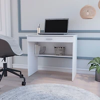 Fm Furniture Kaylor Storage Desk, Modern Design with Drawer and Shelf