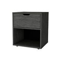 Fm Furniture Elliott Nightstand with Elegant Drawer and Open Shelf