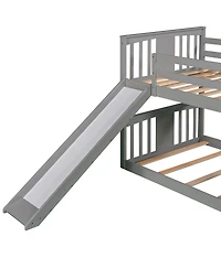 Twin Over Bunk Bed with Slide and Ladder