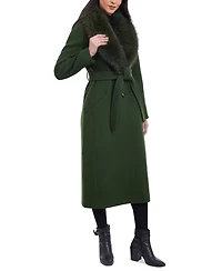 Michael Michael Kors Women's Faux-Fur-Collar Belted Coat