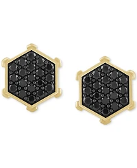 Men's Black Diamond Hexagon Cluster Screw Back Stud Earrings (1 ct. t.w.)