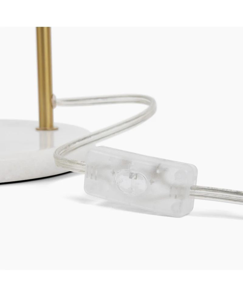 Krystal Modern Led Desk Lamp with Marble Base and Glass Shade (14.5"), Bulb Included