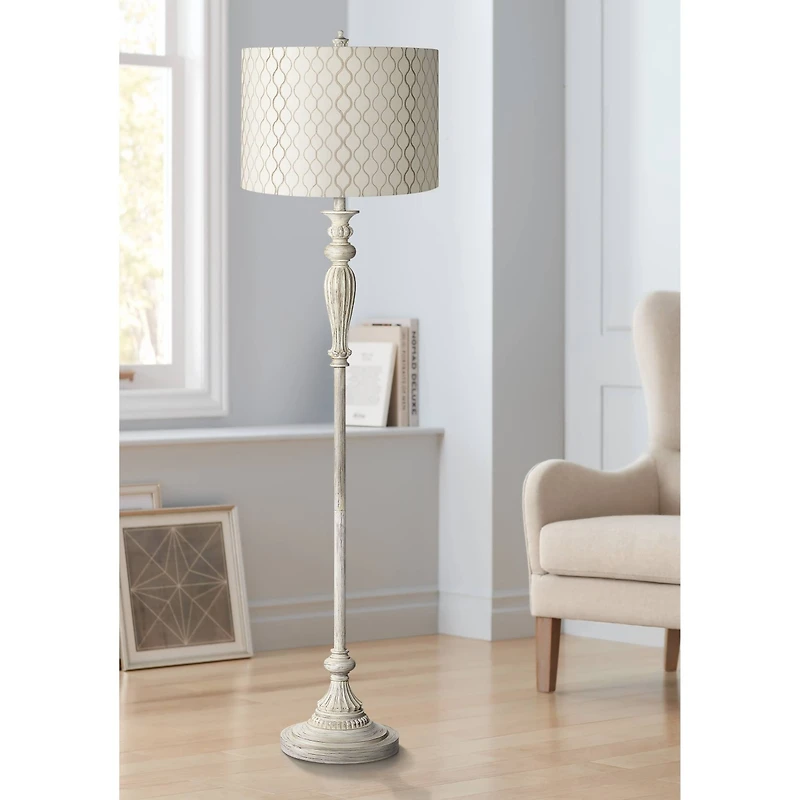 Springcrest Embroidered Hourglass Medium Lamp Shade 16" Top x 16" Bottom x 11" High (Spider) Replacement with Harp and Finial