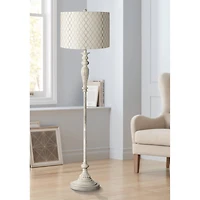 Springcrest Embroidered Hourglass Medium Lamp Shade 16" Top x 16" Bottom x 11" High (Spider) Replacement with Harp and Finial