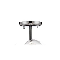 Modern Ceiling Light Semi Flush Mount Fixture Chrome 30.75" Wide 15-Light Sputnik Style Double Clear Frosted Glass for Bedroom Kitchen Living Roo