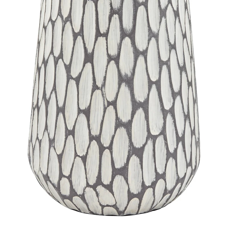 360 Lighting Carlton Modern Table Lamps 28 1/4" Tall Set of 2 Gray Wash Off White Fabric Drum Shade for Bedroom Living Room Bedside Nightstand Of