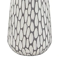 360 Lighting Carlton Modern Table Lamps 28 1/4" Tall Set of 2 Gray Wash Off White Fabric Drum Shade for Bedroom Living Room Bedside Nightstand Of