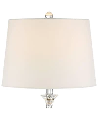 Vienna Full Spectrum Jolie Traditional Table Lamps 26" High Set of 2 Crystal Candlestick Off White Drum Shade for Bedroom Living Room Bedside Off
