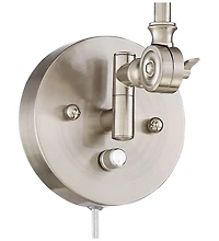 Mendes Modern Industrial Adjustable Swing Arm Wall Lamps with Cord Set of 2 Brushed Nickel Plug In Light Fixture Dimmable Metal Shade Bedroom Bedside