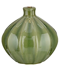 Gordy Modern Accent Table Lamp Handcrafted 20.5" High Ribbed Green Ceramic Oatmeal Fabric Drum Shade Decor for Living Room Bedroom House Bedside Night