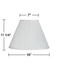 Springcrest White Mushroom Pleated Medium Empire Lamp Shade 7" Top x 16" Bottom x 12" Slant x 11.25" High (Spider) Replacement wit