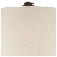 Regency Hill Paget Tropical Accent Table Lamp 23 3/4" High Pineapple Brown Oatmeal Fabric Tapered Drum Shade for Bedroom Living Room Bedside Offi