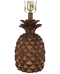 Regency Hill Paget Tropical Accent Table Lamp 23 3/4" High Pineapple Brown Oatmeal Fabric Tapered Drum Shade for Bedroom Living Room Bedside Offi