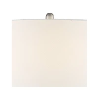 Azure Modern Table Lamps 29.5" Tall Set of 2 Handcrafted Blue Brown Art Glass White Fabric Drum Shade Decor for Living Room Bedroom House Bedside Nigh