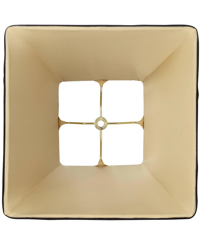 Springcrest Small Square Curved Black Lamp Shade 6" Top x 11" Bottom x 9.75" Height (Spider) Replacement with Harp and Finial